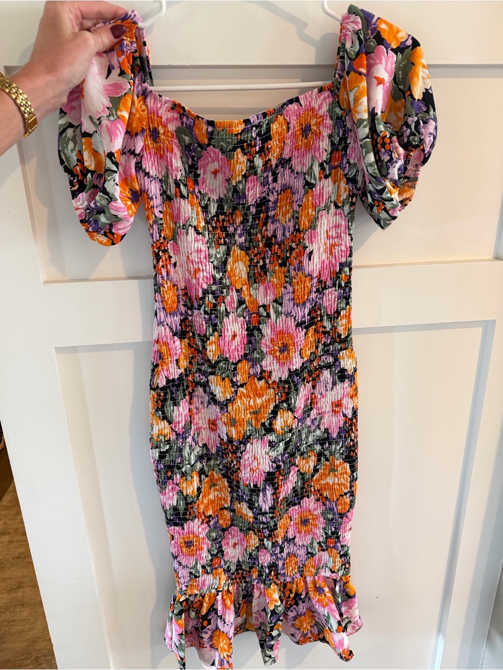 Hello Molly Floral flora botanica midi dress- black